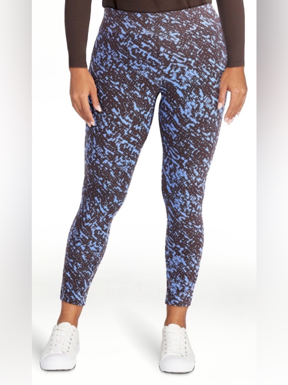 Blue and brown high waisted yoga pants size 14 NWT